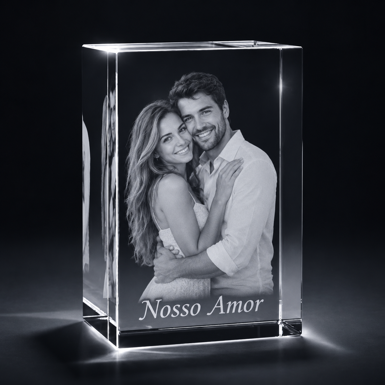 Cristal com foto de casal